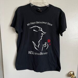 Vintage Disney Beauty and the Beast Broadway Black Tee size kids 10-12